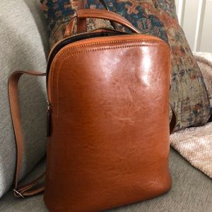 HESHE leather backpack and purse